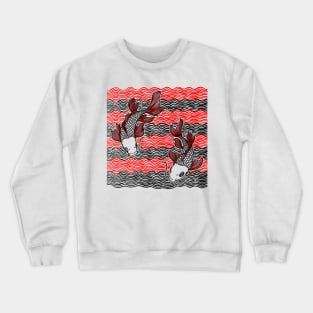 Double Koi Fish Great Wave Tattoo Crewneck Sweatshirt